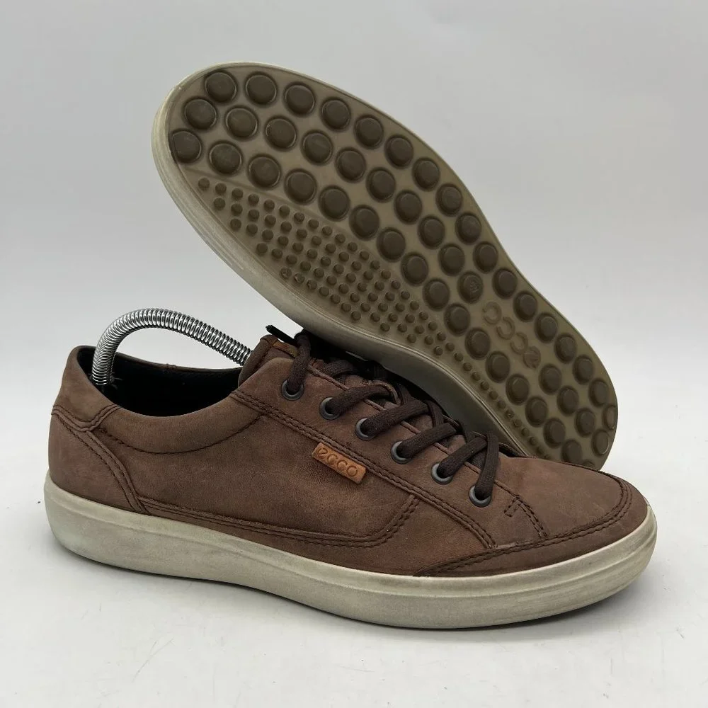 ECCO Soft 7 Danish Design Shoes Men’s Size 9 Brown Suede Leather Sneakers
